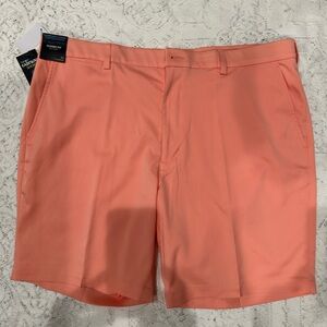 NWT Roundtree and Yorke Coral Mens Golf Shorts 42